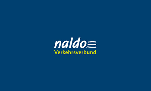 Logo naldo auf blauem Hitnergrund